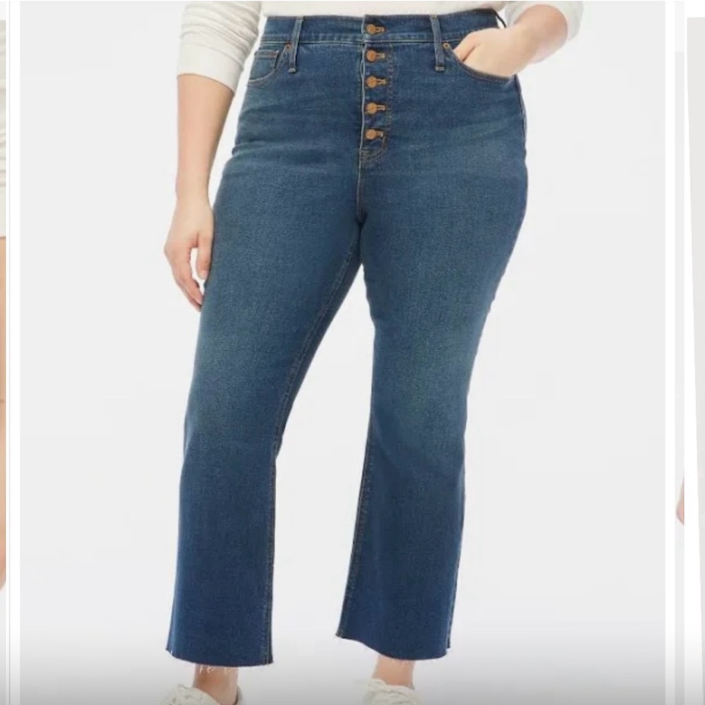 J Crew Factory Women's High  Rise Flare Crop Blue Jeans NWOT